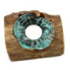 Bougeoir simple en verre Molton sur bois