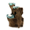 Bougeoir triple en verre Molton sur bois