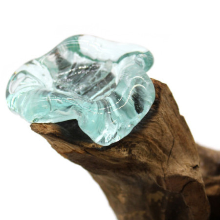 Bougeoir triple en verre Molton sur bois