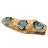 Bougeoir triple plat en verre Molton sur bois