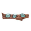 Bougeoir triple plat en verre Molton sur bois
