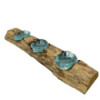 Bougeoir triple plat en verre Molton sur bois