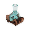 Petit vase à fleurs en verre Molton sur bois