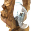 Vase d'art suspendu en verre Molton sur bois