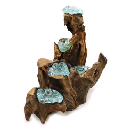 Bougeoir en verre Molton pour cinq bougies sur bois