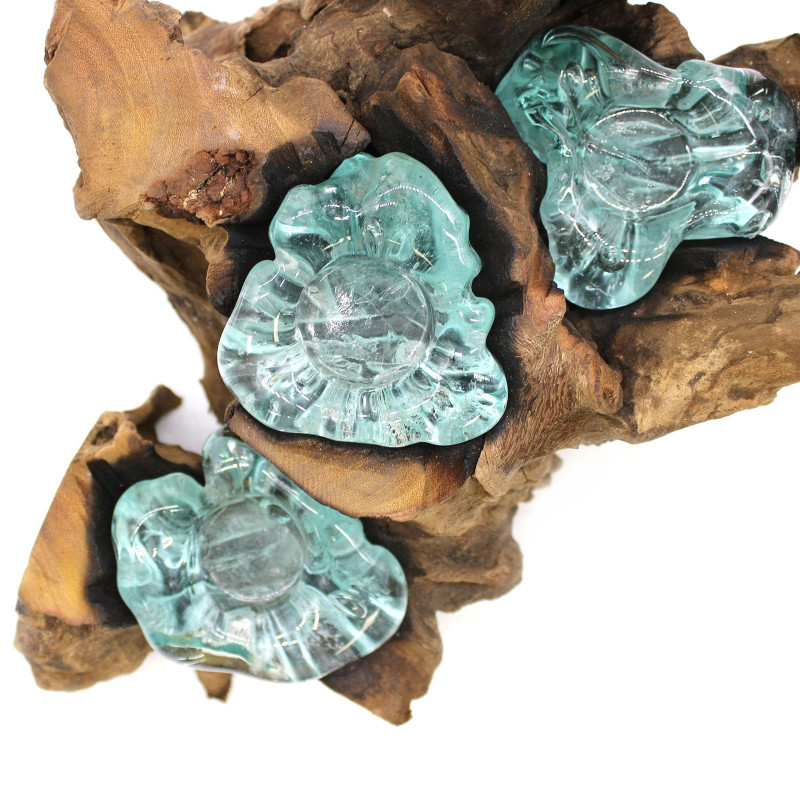 Bougeoir en verre Molton pour cinq bougies sur bois