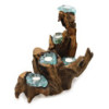Bougeoir en verre Molton pour cinq bougies sur bois