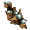 Bougeoir en verre Molton pour cinq bougies sur bois