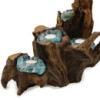 Bougeoir en verre Molton pour cinq bougies sur bois