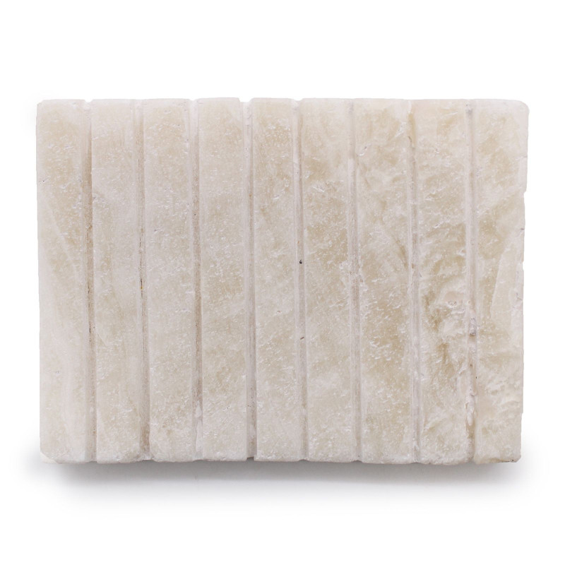 Porte-savon strié en onyx blanc