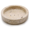 Porte-savon plat rond en marbre miel