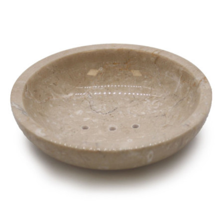 Porte-savon rond en marbre miel