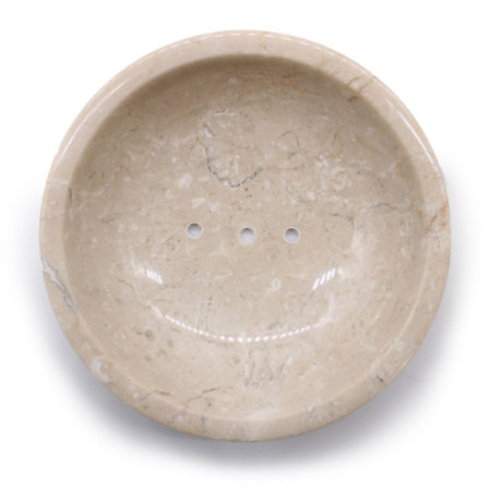 Porte-savon rond en marbre miel
