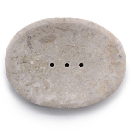 Porte-savon ovale classique en marbre crème