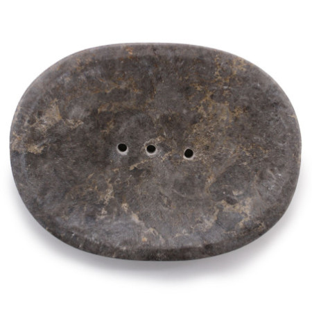 Porte-savon ovale classique en marbre gris