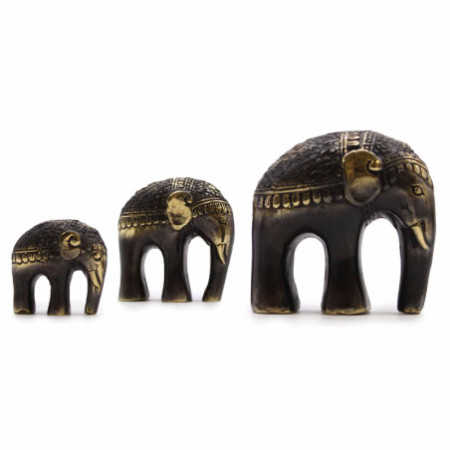 Ensemble de 3 éléphants artistiques