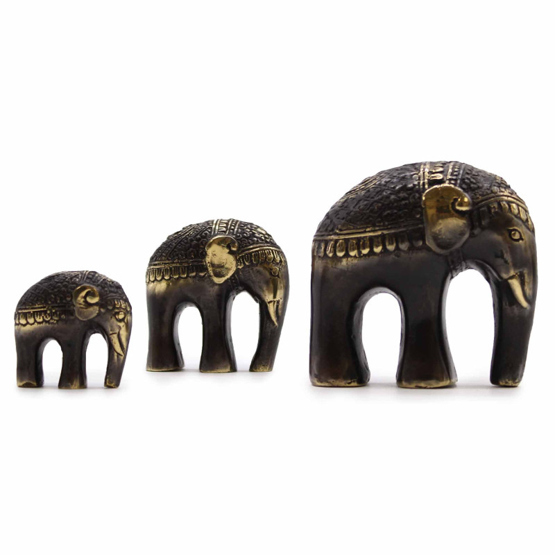Ensemble de 3 éléphants artistiques