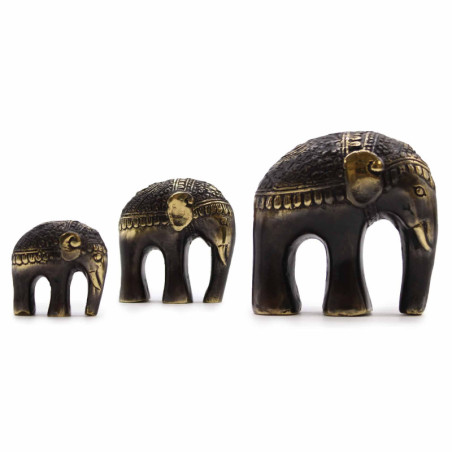 Ensemble de 3 éléphants artistiques