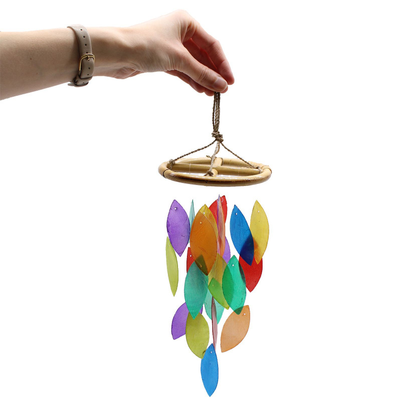 Feuille arc-en-ciel et goutte de bambou