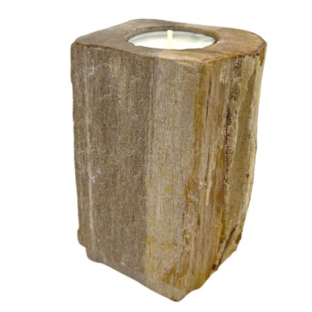 Bougeoir en bois pétrifié - Simple grand