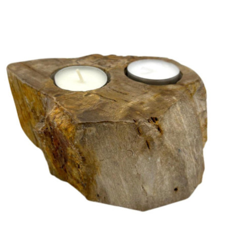 Bougeoir en bois pétrifié - Double