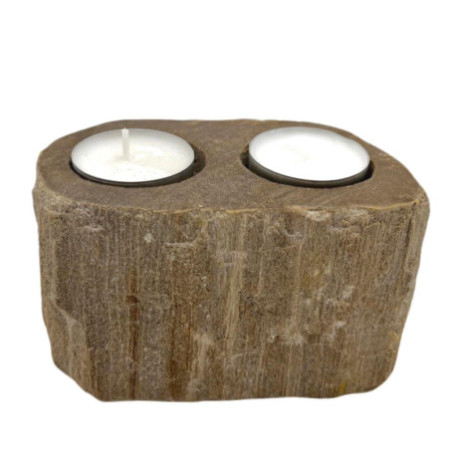 Bougeoir en bois pétrifié - Double