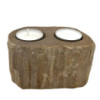 Bougeoir en bois pétrifié - Double