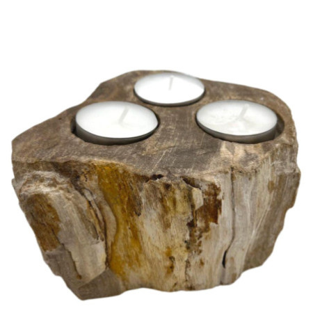 Bougeoir en bois pétrifié - Triple