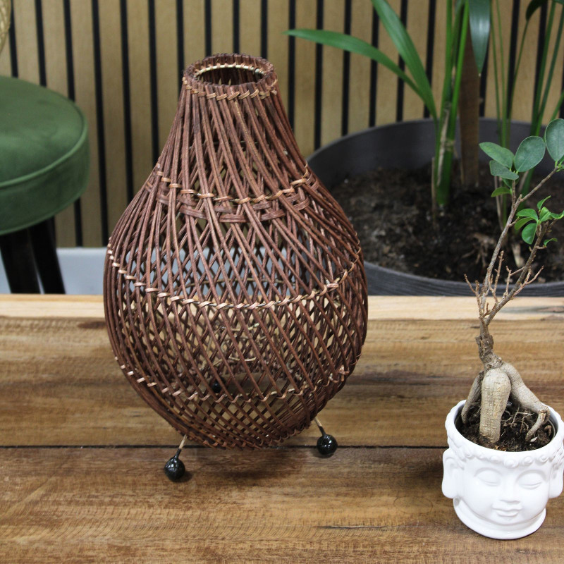 Lampes de table en rotin - Marron foncé