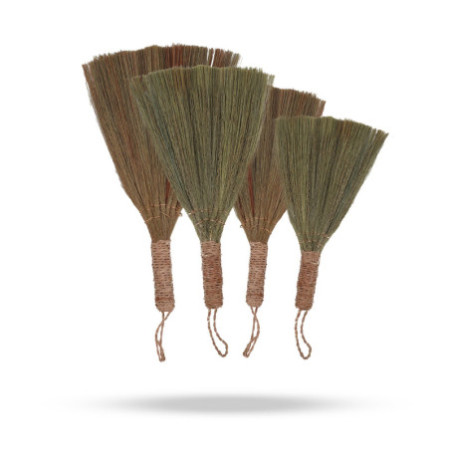 Ensemble 4 - Balai éventail Pampas - Tailles mixtes naturelles