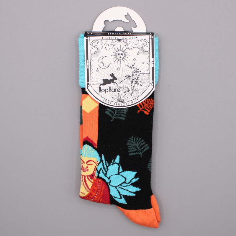 Chaussettes en bambou Hop Hare (41-46) - Bouddha bleu et lotus