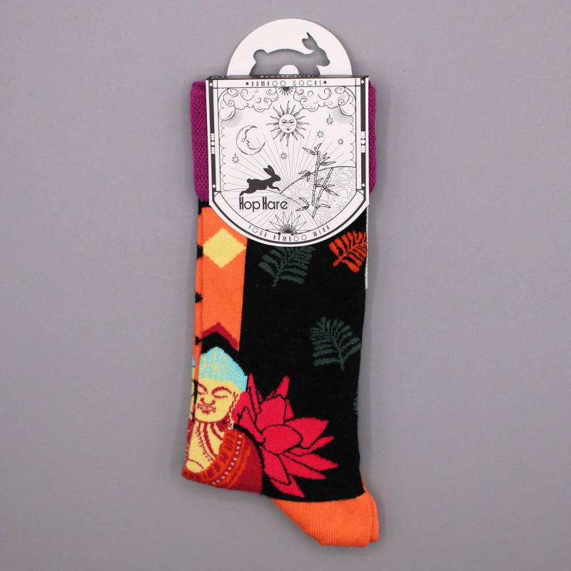 Chaussettes en bambou Hop Hare (36-40) - Bouddha rose et lotus