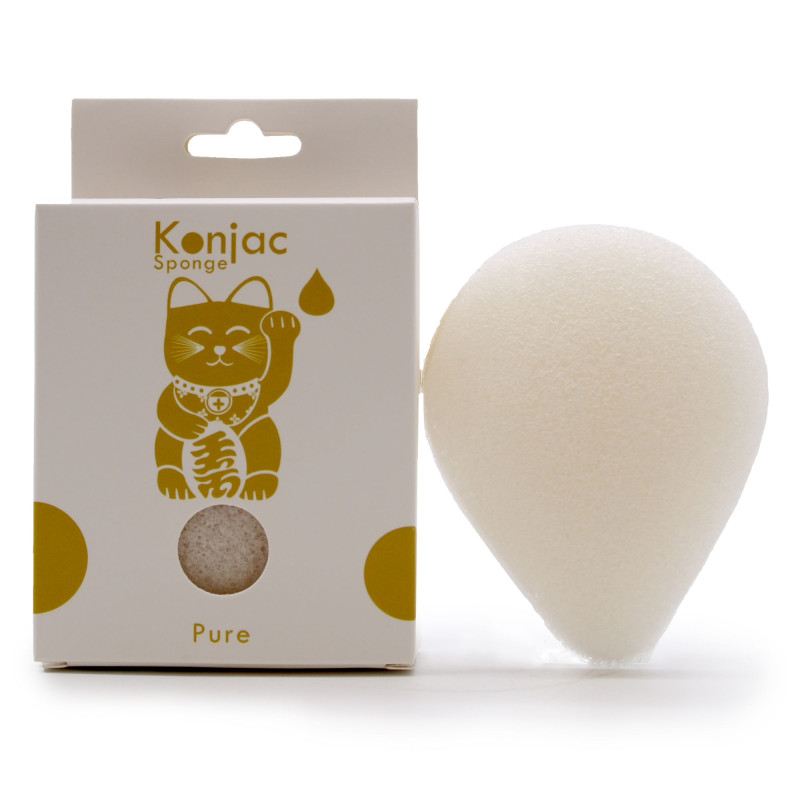 Éponge Konjac en forme de larme - Naturelle - Peau sensible