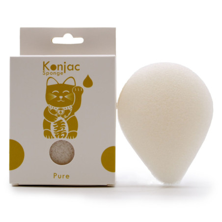 Éponge Konjac en forme de larme - Naturelle - Peau sensible