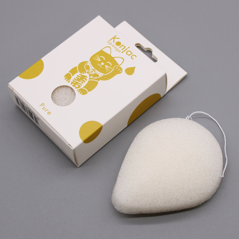 Éponge Konjac en forme de larme - Naturelle - Peau sensible