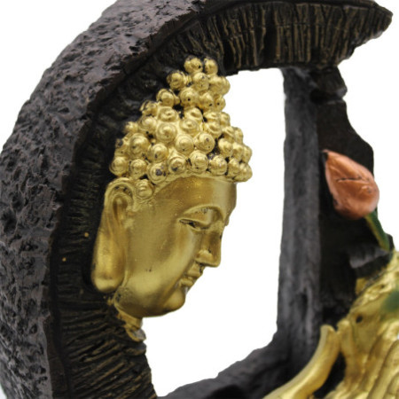 Fontaine de table - 30 cm - Bouddha doré et lotus