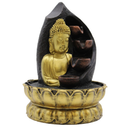 Fontaine de table - 30 cm - Bouddha doré et pots verseurs