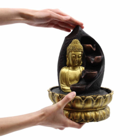 Fontaine de table - 30 cm - Bouddha doré et pots verseurs