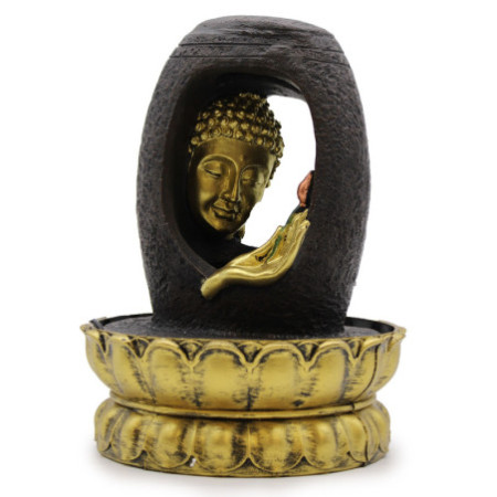 Fontaine d'Eau de Table - 30 cm - Bouddha Doré & Vitarka Mudra