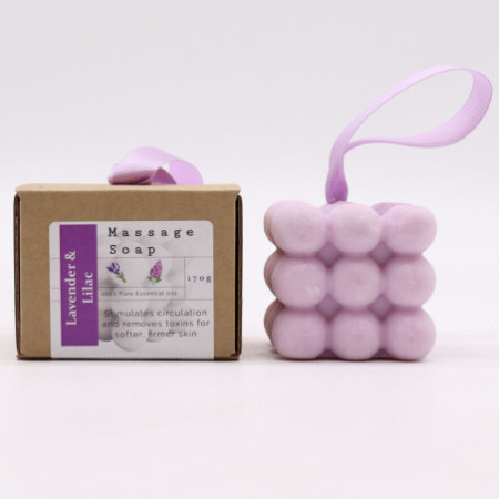 Savons de massage individuels en boîte - Lavande et lilas