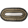 Jonc de mer ovale noir, blanc et beige - Classique - 60 x 120 cm