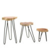 Lot de 3 supports à plantes en bois Gamell - Blanchi à la chaux