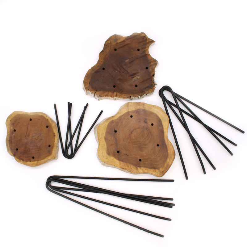 Lot de 3 supports à plantes en bois Gamell - Blanchi à la chaux