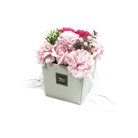Bouquet de fleurs de savon - Rose rose et œillet