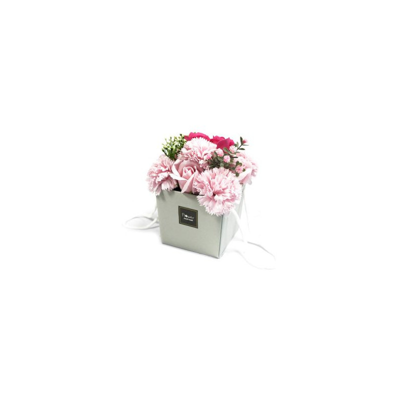 Bouquet de fleurs de savon - Rose rose et œillet