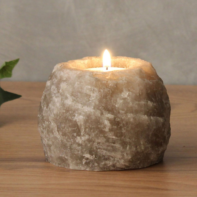 Bougeoir en sel gris 600-800 g