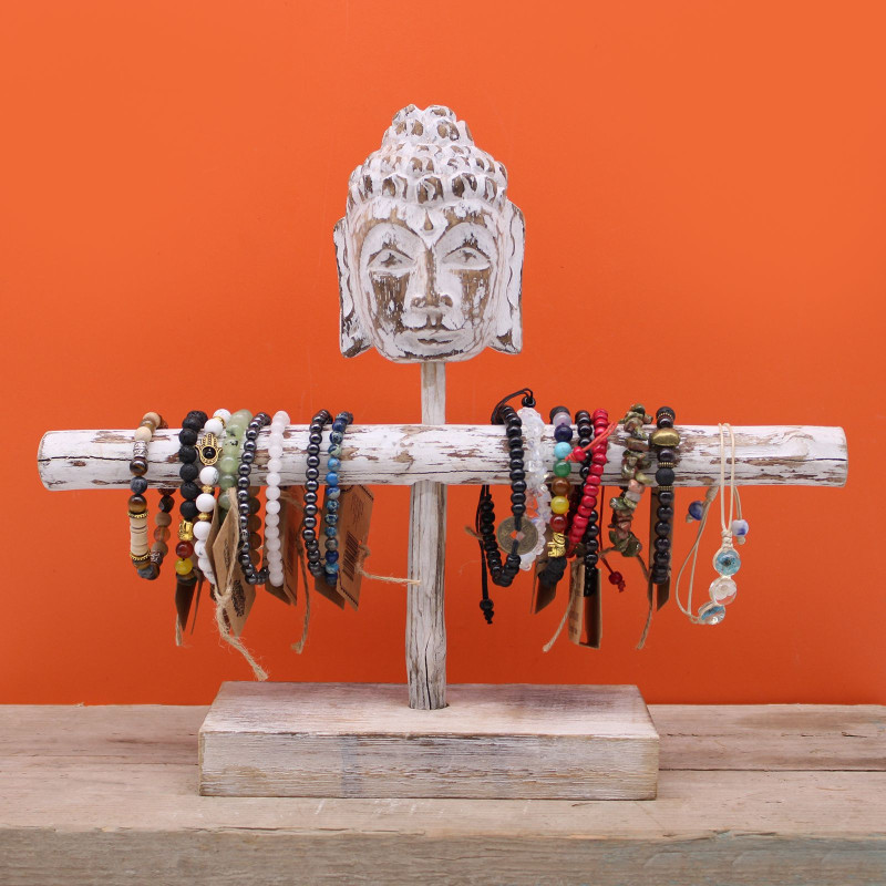 Branche unique et support de Bouddha - Blanchi à la chaux