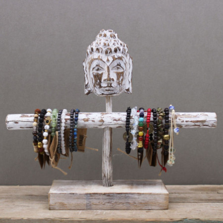 Branche unique et support de Bouddha - Blanchi à la chaux