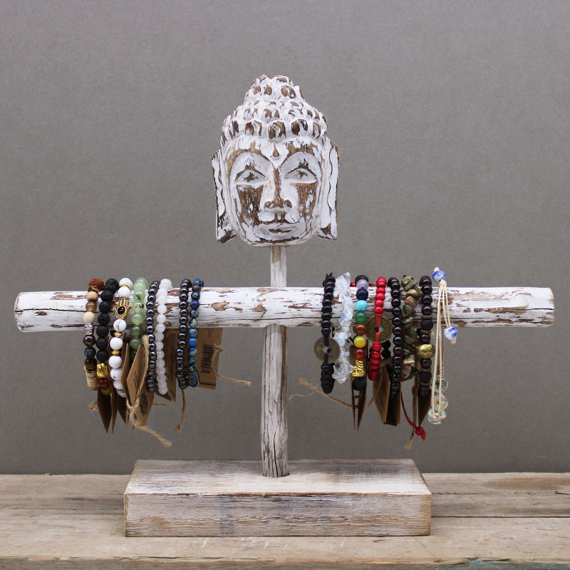 Branche unique et support de Bouddha - Blanchi à la chaux