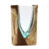 Vase artistique en verre Molton en forme de V sur bois